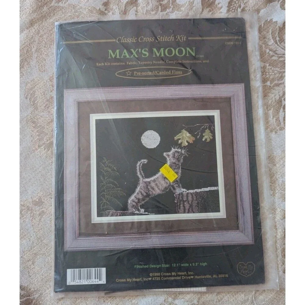Bucilla Cross Stitch Kit Max's Moon Kitty Cat